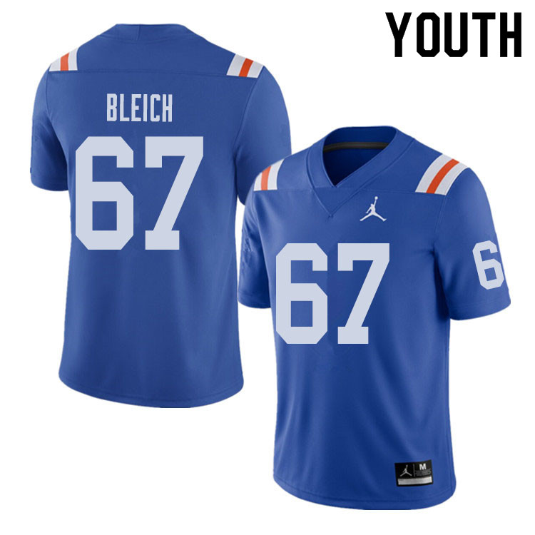 Jordan Brand Youth #67 Christopher Bleich Florida Gators Throwback Alternate College Football Jersey - Click Image to Close